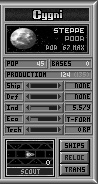 Star System Planet Type Population in Millions Missile Bases (Actual) Total Production Production Ratio Bars Change Ship Being Built Send Ships Built to Other Stars Transport Colonists