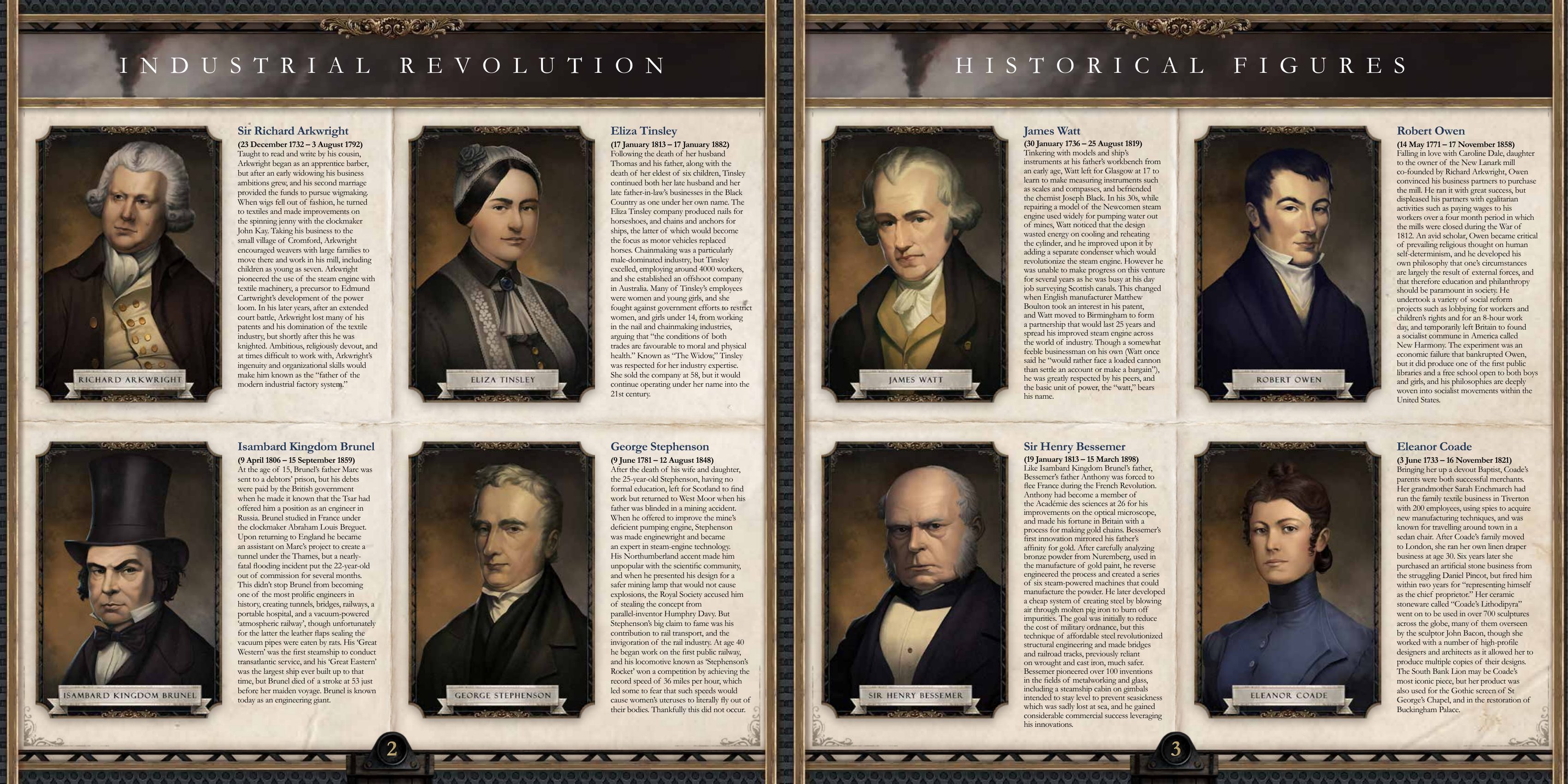 Rulebook page 2: Historical Figures